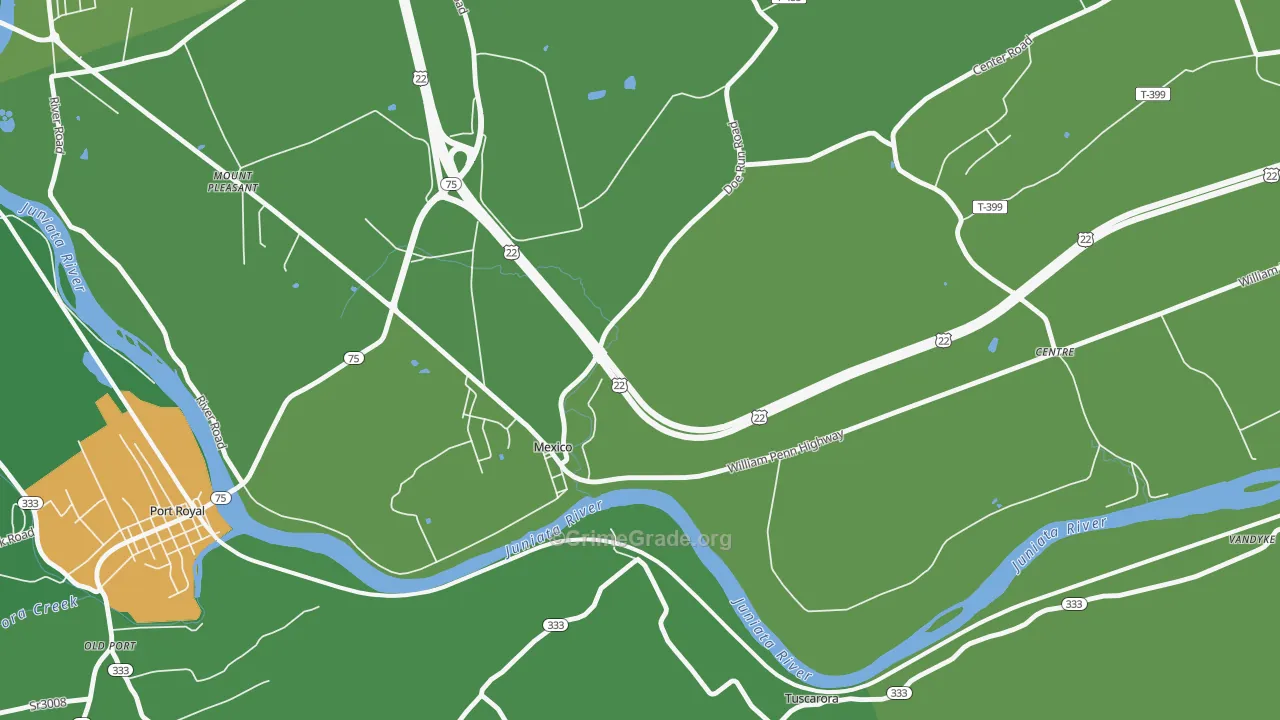 Mexico, PA Map of Vandalism Rates