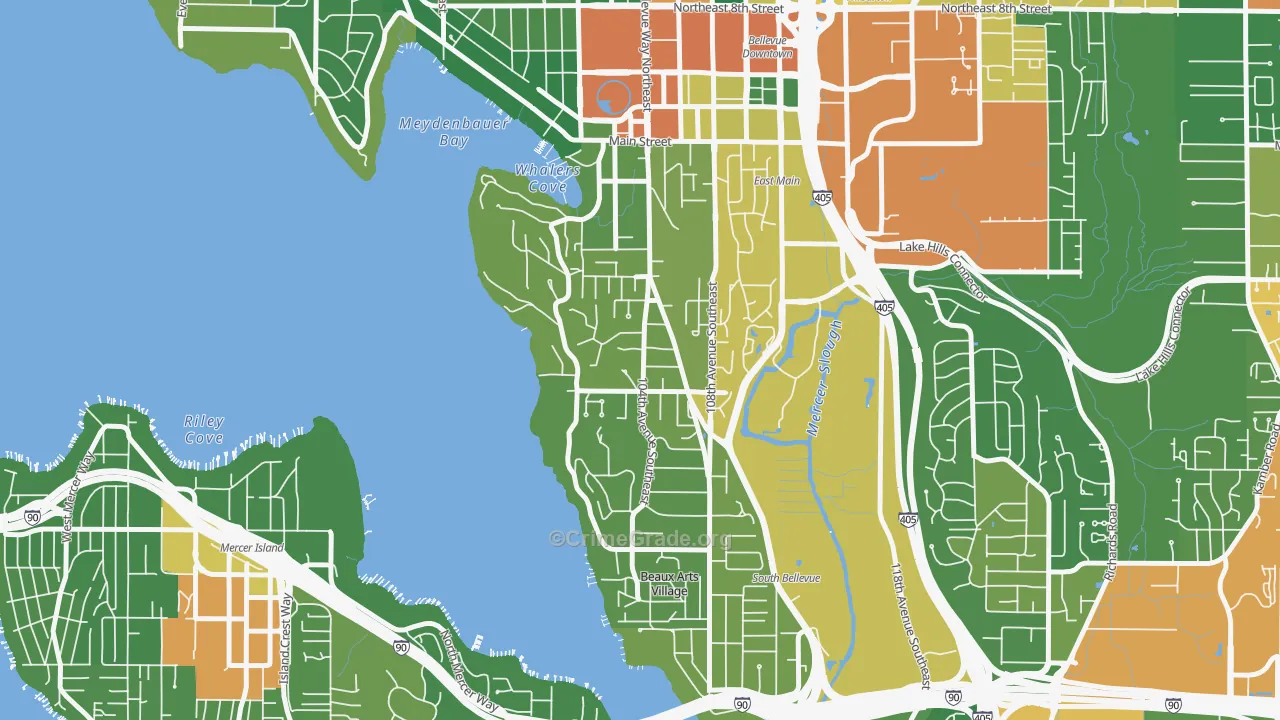 Meydenbauer, Bellevue, WA Map of Vandalism Rates