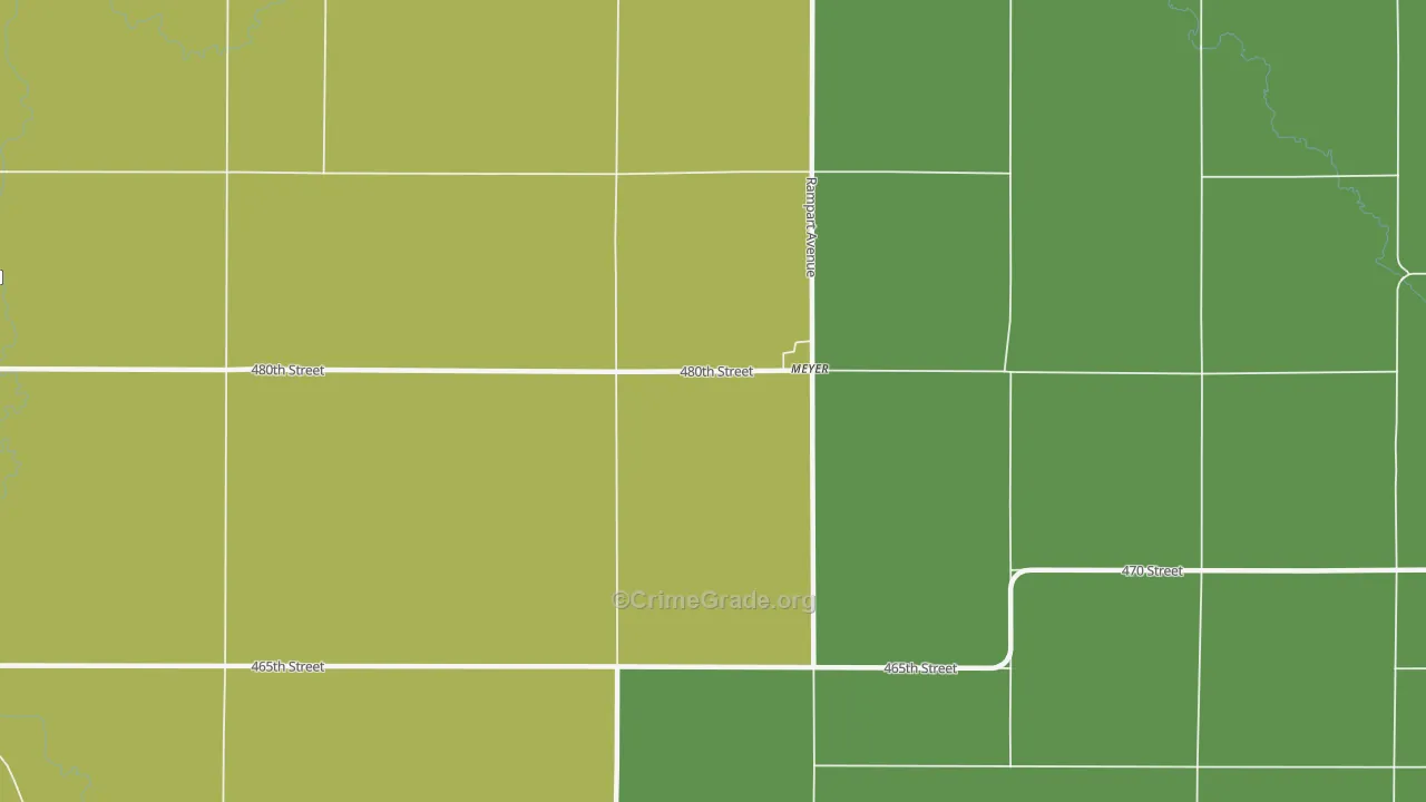 Meyer, IA Map of Vandalism Rates
