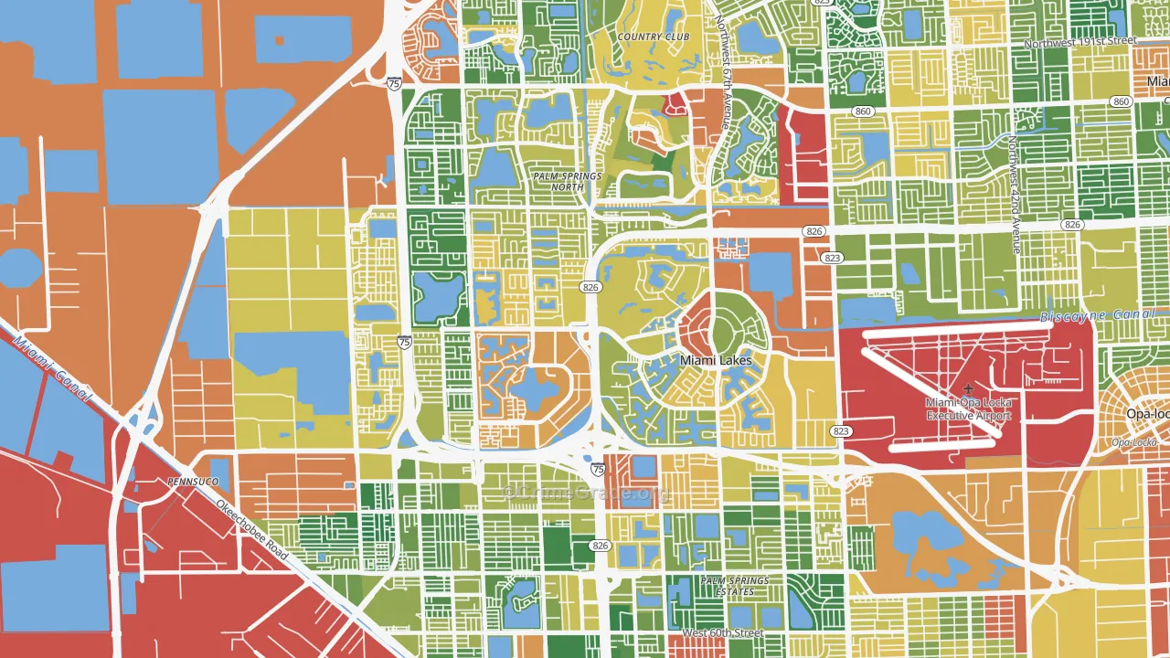 Miami Lakes, FL Map of Vandalism Rates
