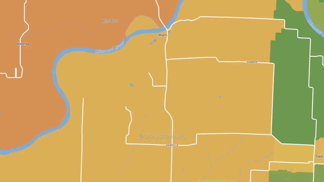 Miami, MO Map of Vandalism Rates