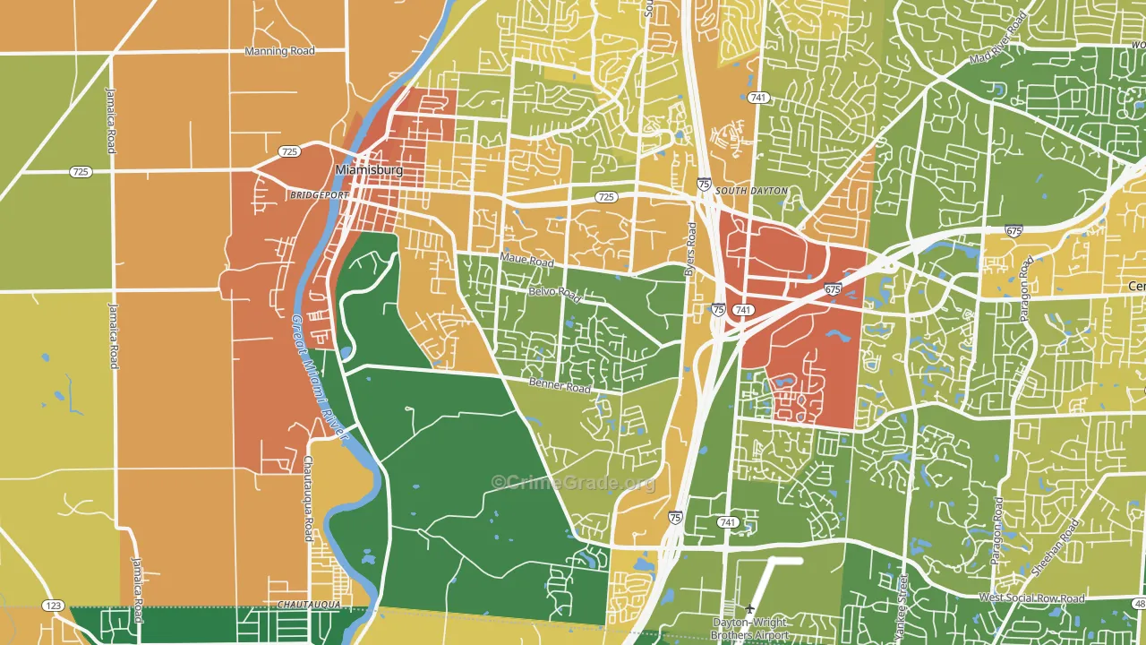 Miamisburg, OH Map of Vandalism Rates