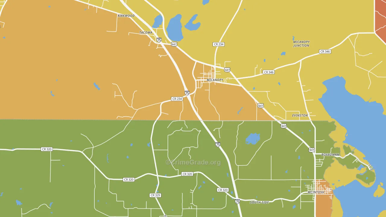 Micanopy, FL Map of Vandalism Rates