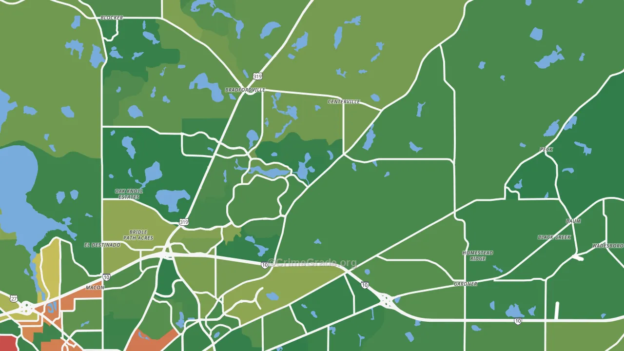 Miccosukee Cpo, FL Map of Vandalism Rates