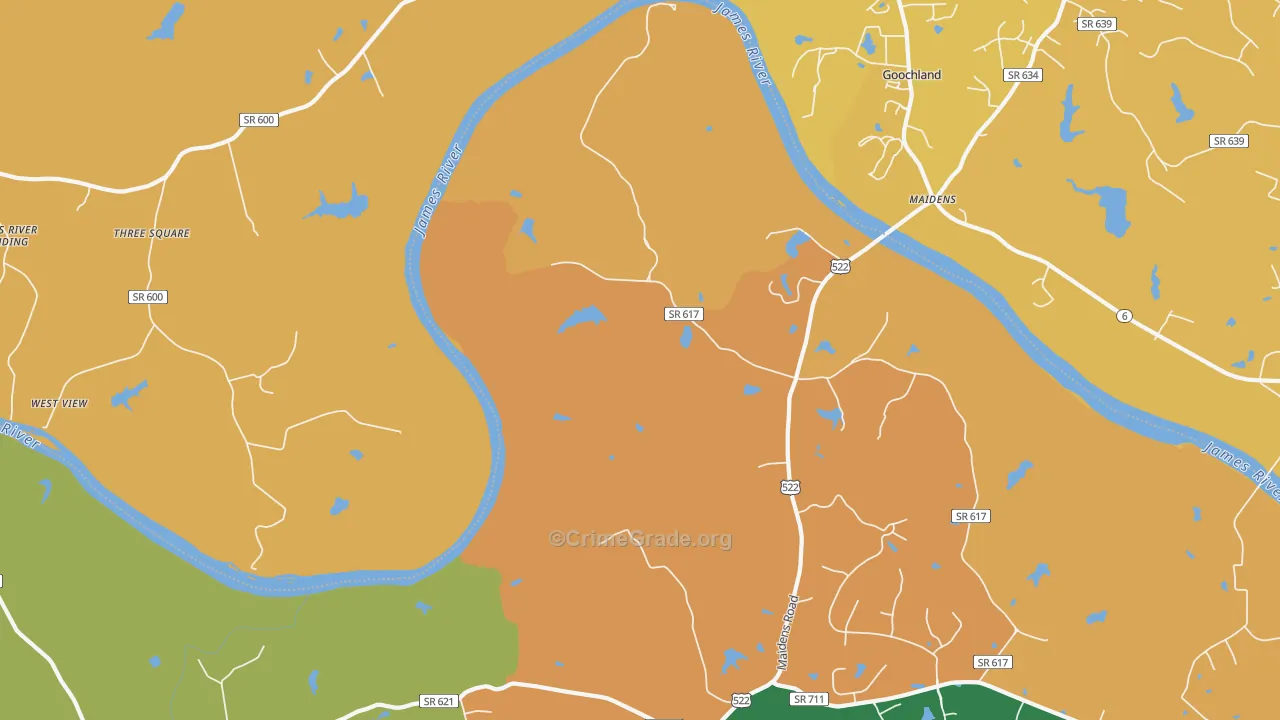 Michaux, VA Map of Vandalism Rates