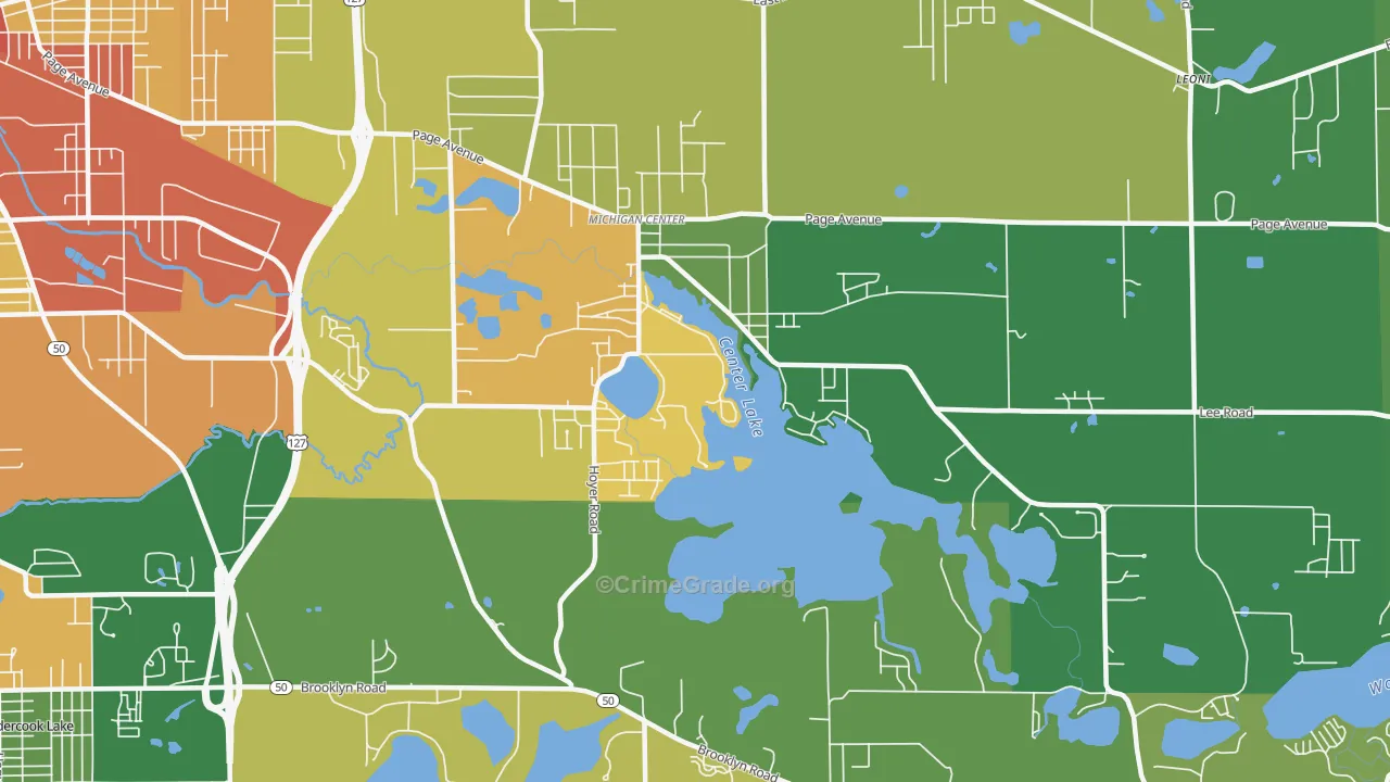 Michigan Center, MI Map of Vandalism Rates