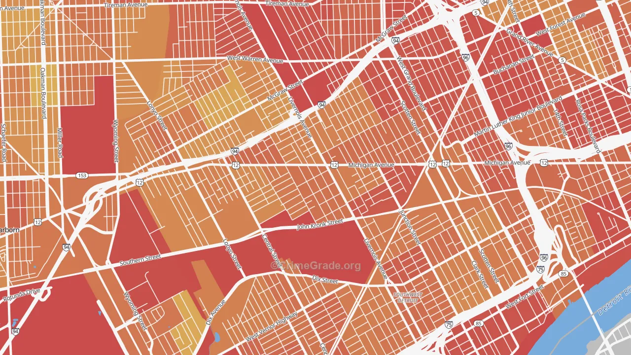 Michigan-Martin, Detroit, MI Map of Vandalism Rates