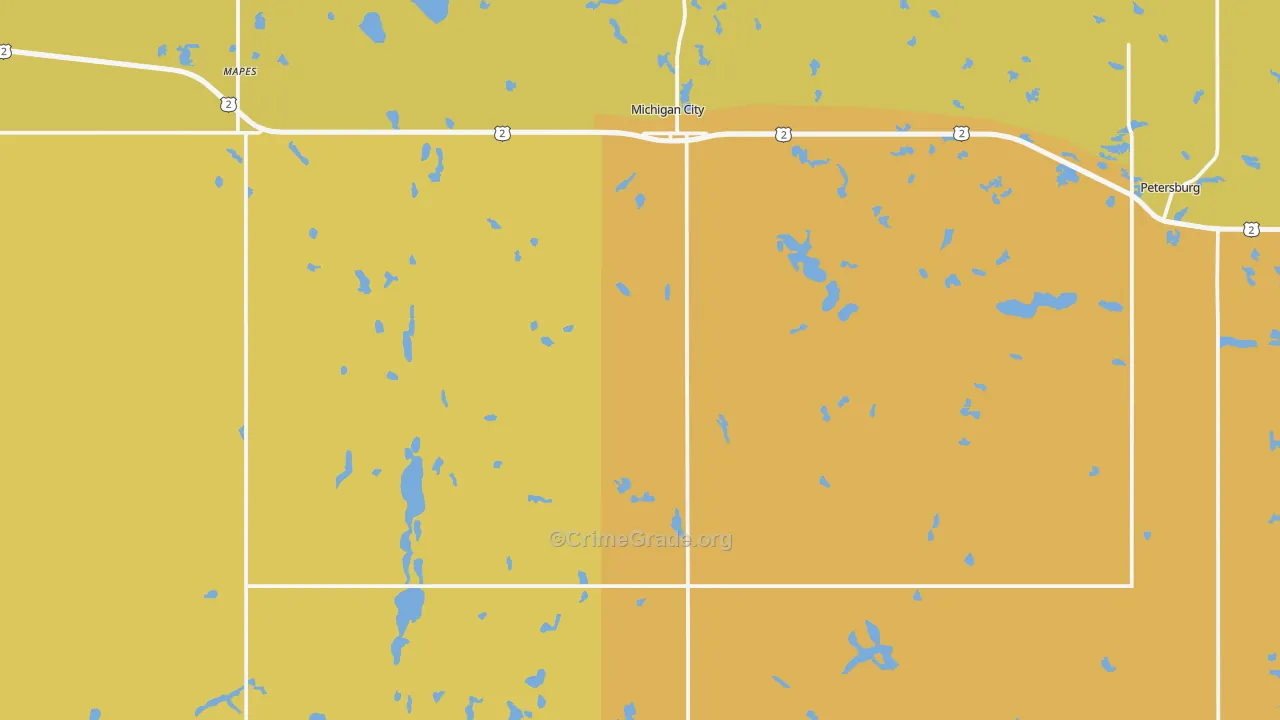 Michigan, ND Map of Vandalism Rates