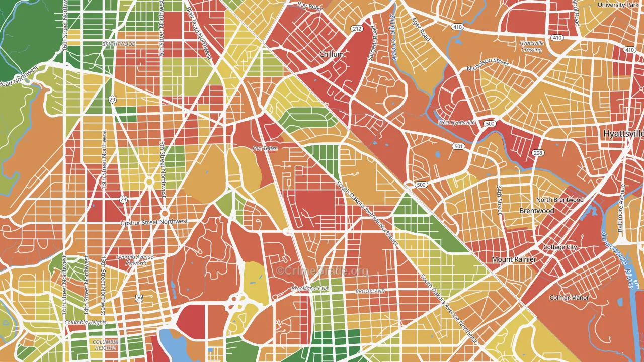 Michigan Park, Washington, DC Map of Vandalism Rates