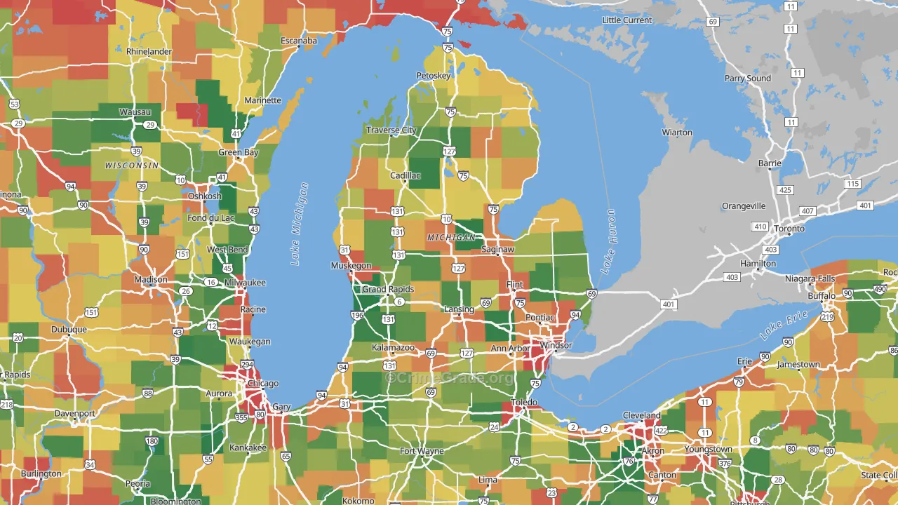 Michigan Map of Vandalism Rates
