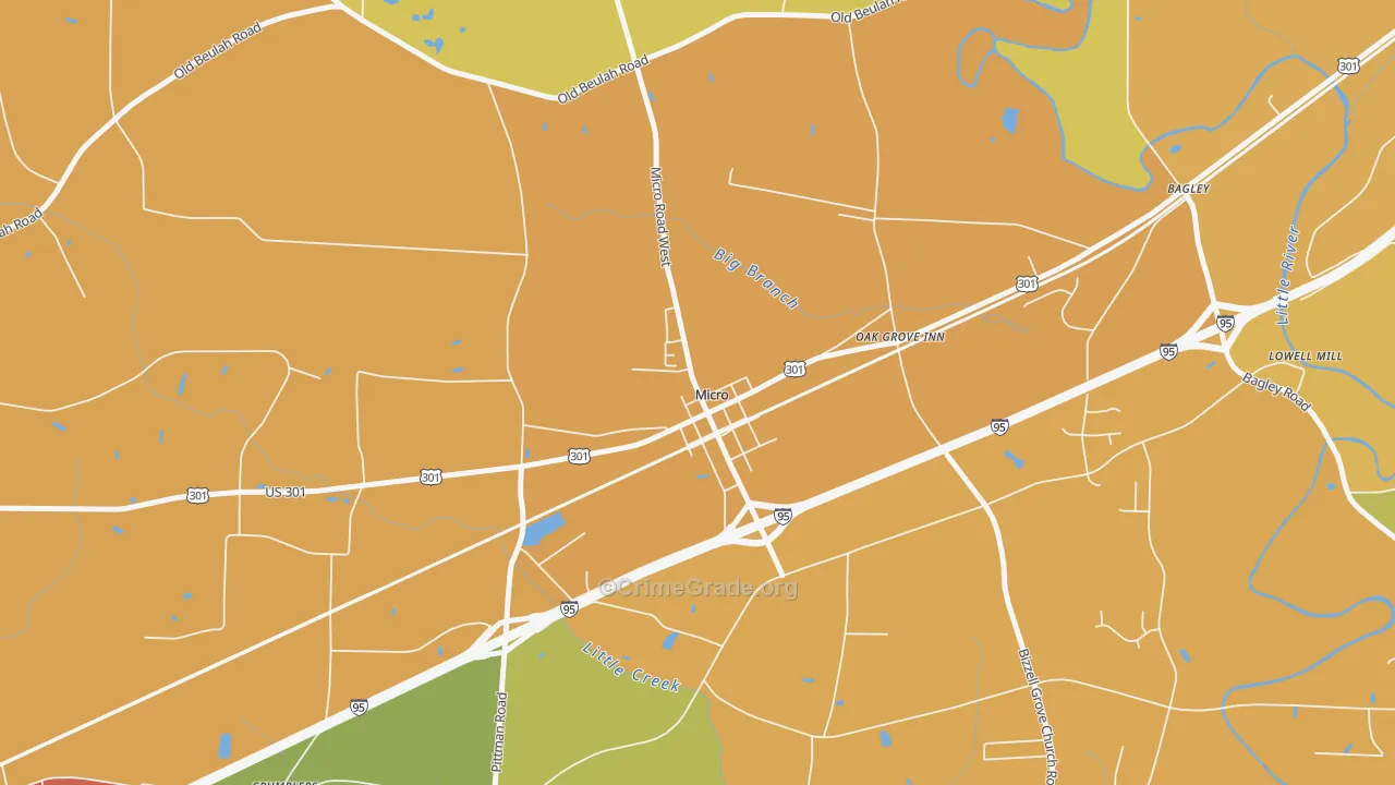 Micro, NC Map of Vandalism Rates
