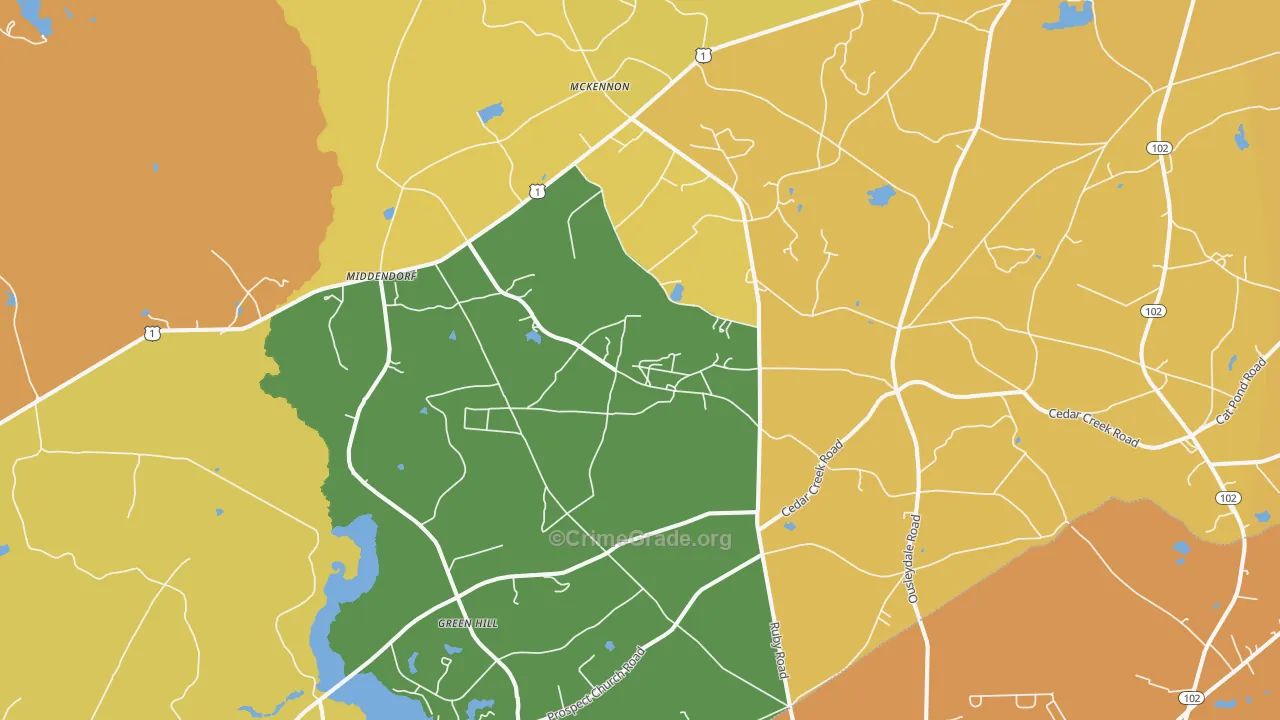 Middendorf, SC Map of Vandalism Rates