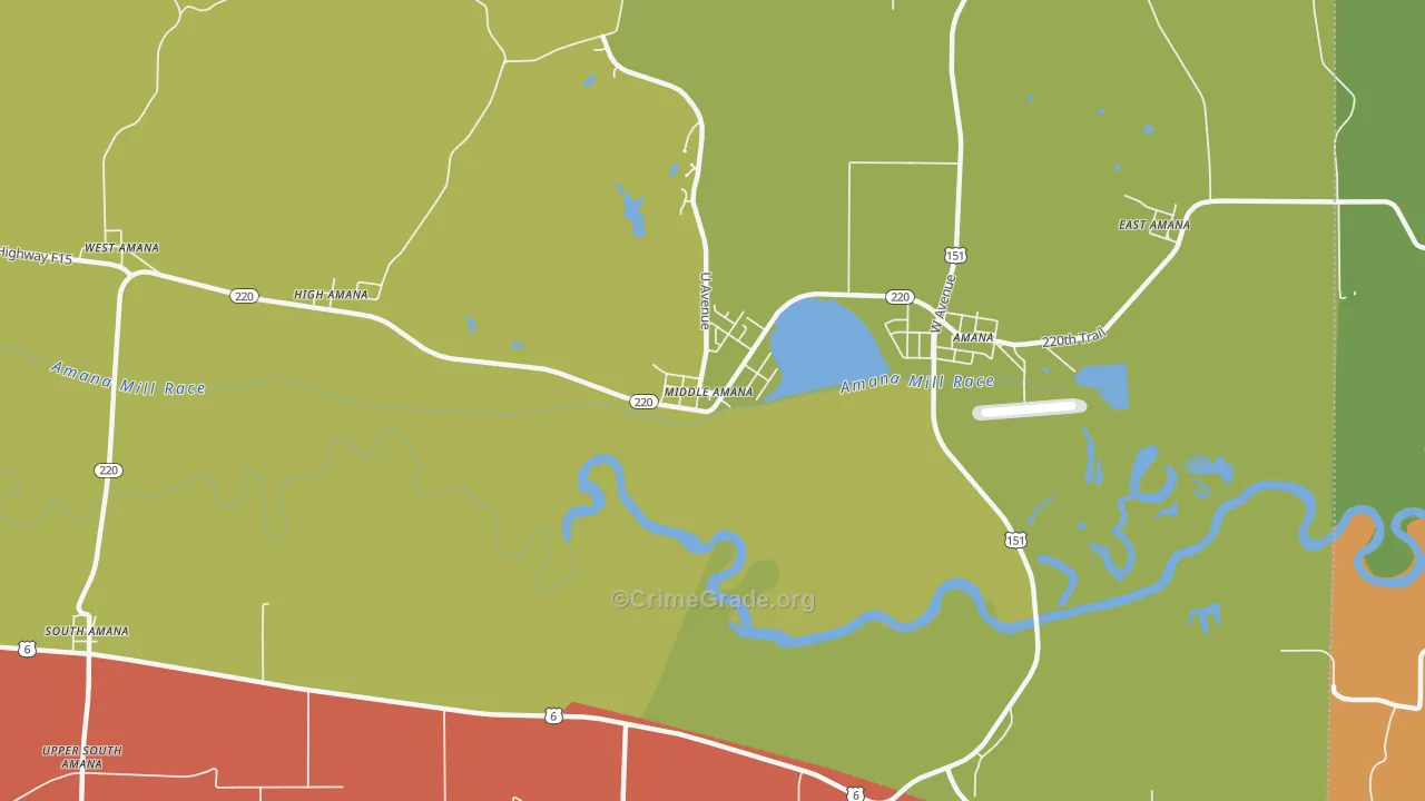 Middle Amana, IA Map of Vandalism Rates