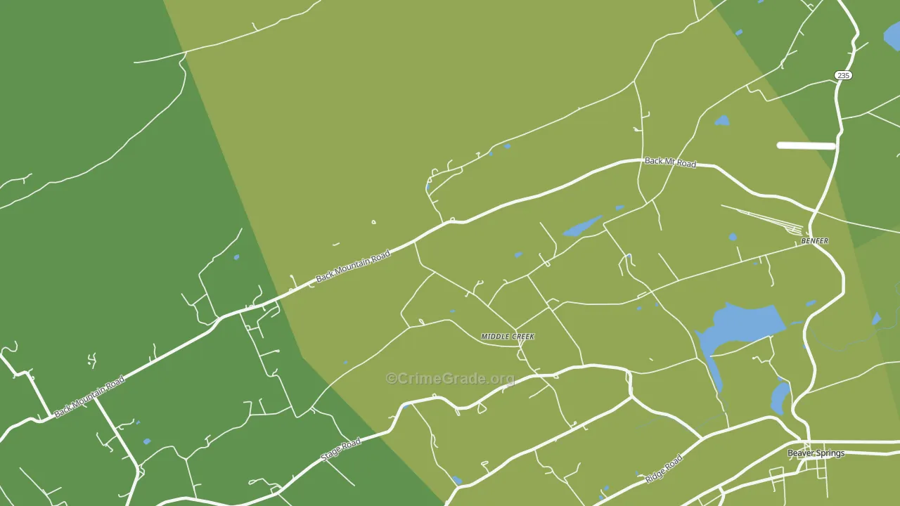 Middle Creek, PA Map of Vandalism Rates