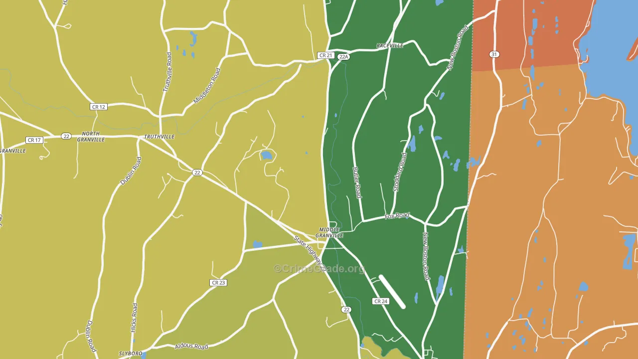 Middle Granville, NY Map of Vandalism Rates