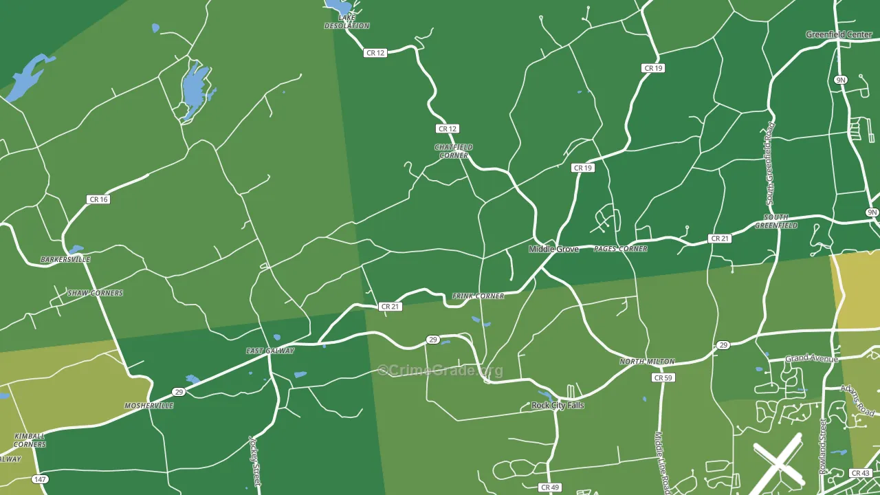 Middle Grove, NY Map of Vandalism Rates
