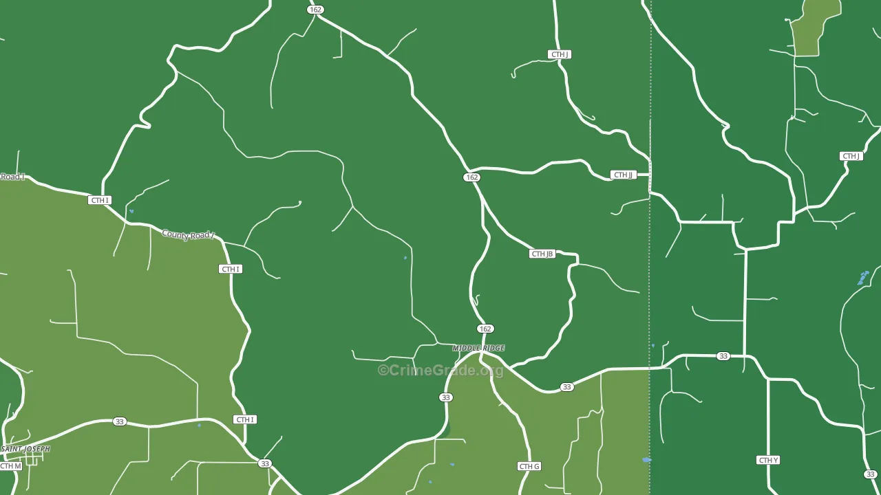 Middle Ridge, WI Map of Vandalism Rates