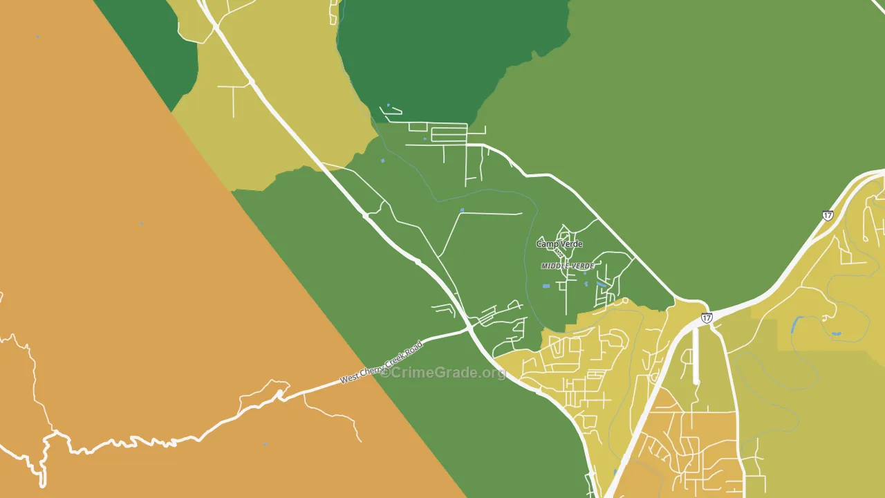 Middle Verde, AZ Map of Vandalism Rates
