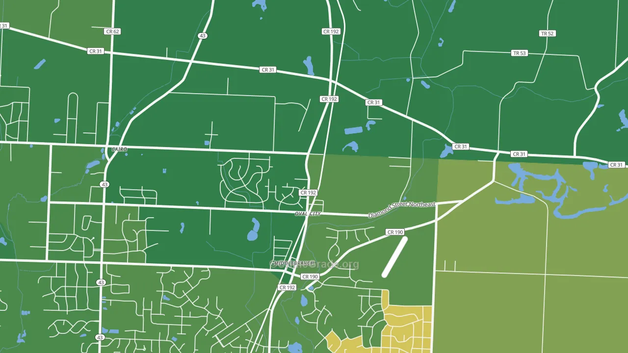Middlebranch, OH Map of Vandalism Rates