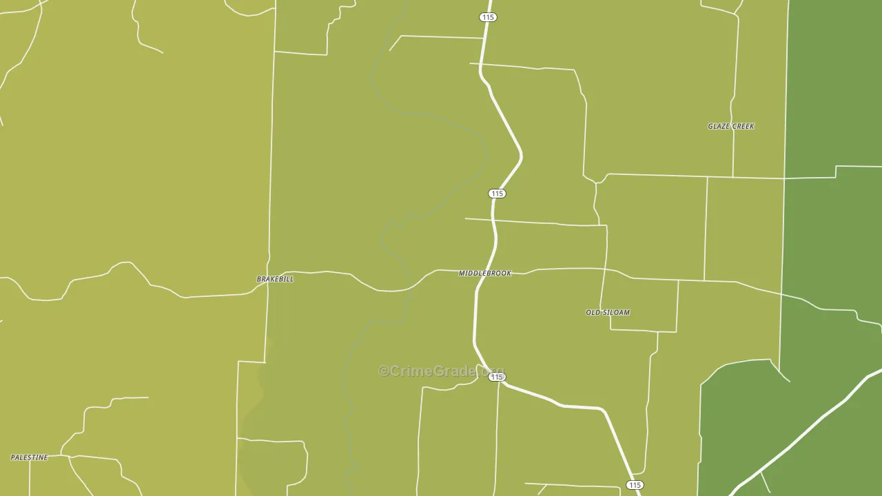 Middlebrook, AR Map of Vandalism Rates