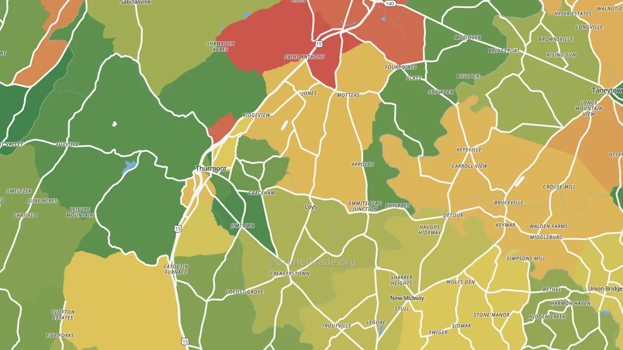 Middleburg, MD Map of Vandalism Rates