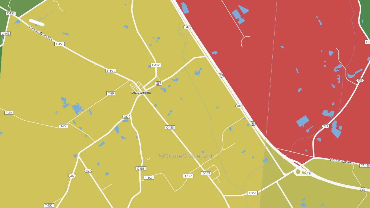 Middleburg, OH Map of Vandalism Rates