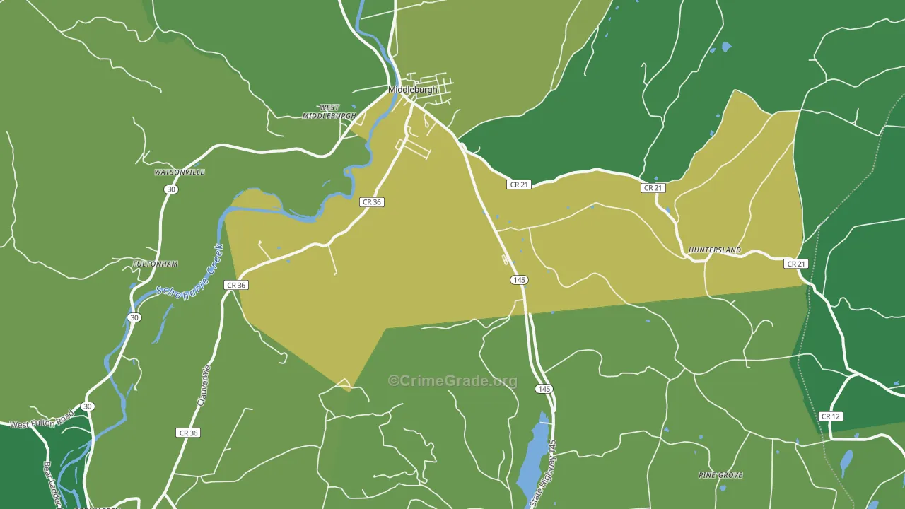 Middleburgh, NY Map of Vandalism Rates