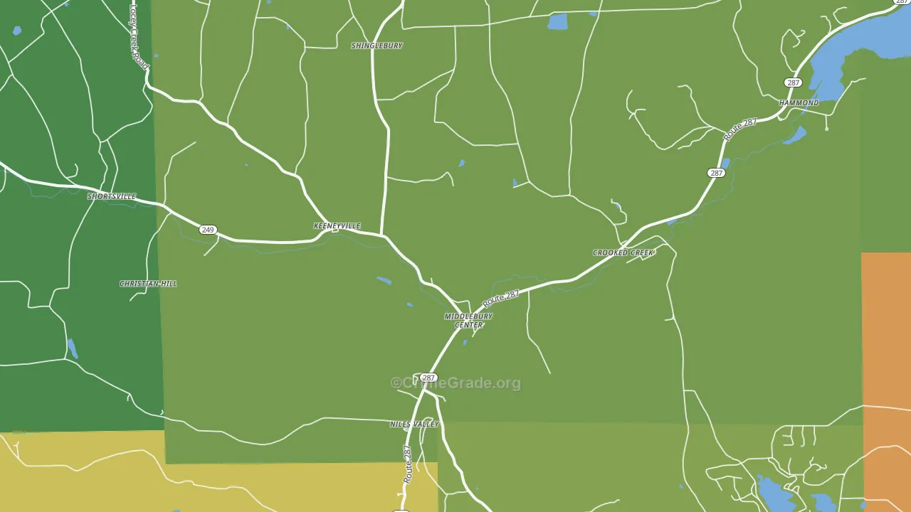 Middlebury Center, PA Map of Vandalism Rates