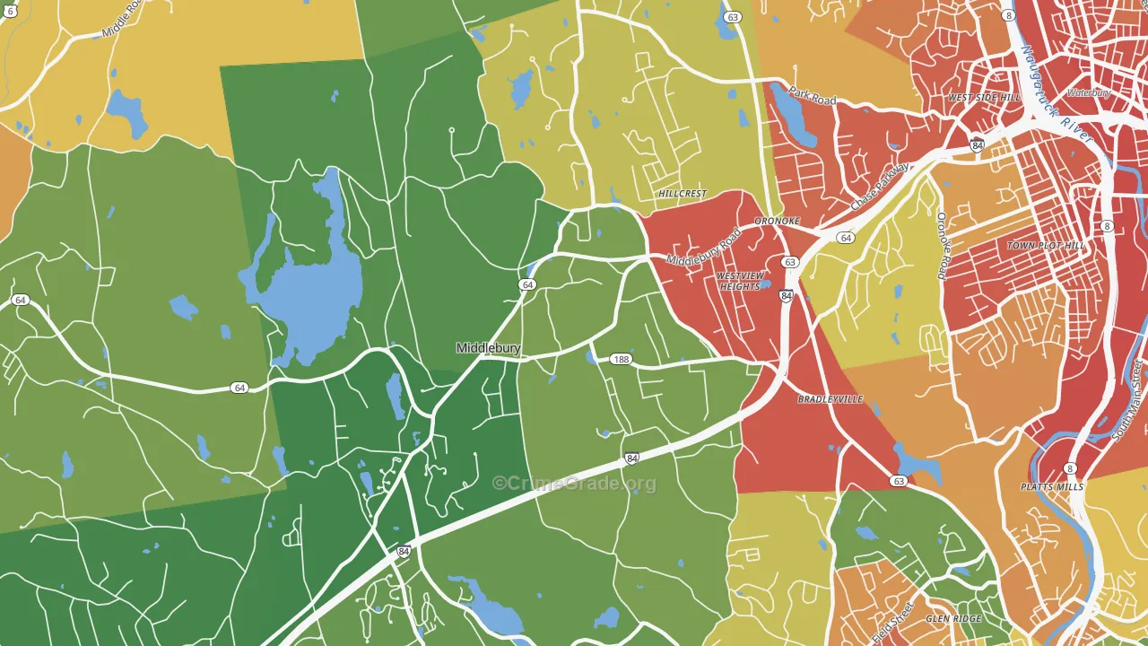 Middlebury, CT Map of Vandalism Rates