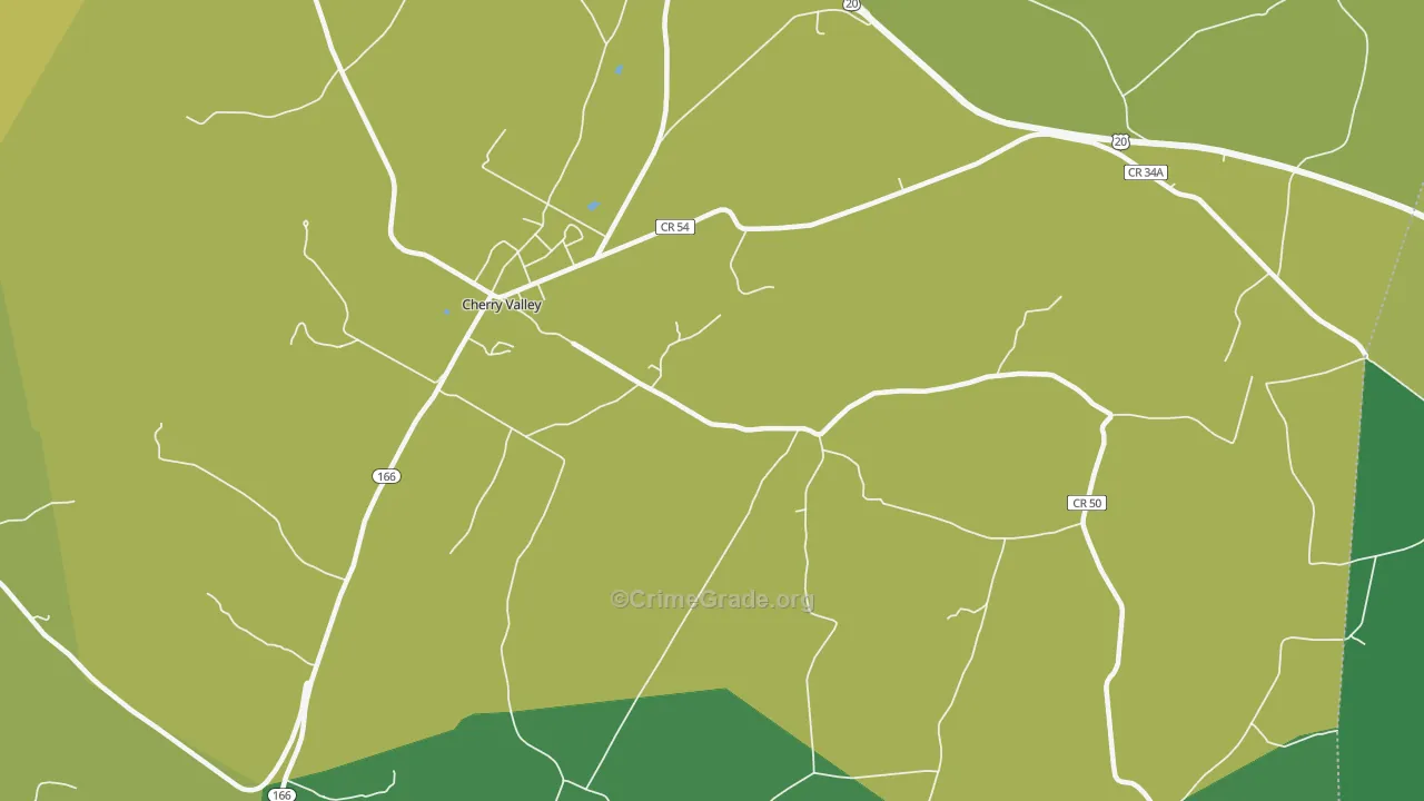 Middlefield Center, NY Map of Vandalism Rates