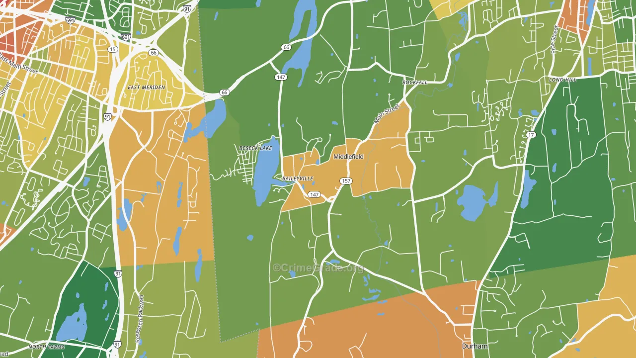 Middlefield, CT Map of Vandalism Rates