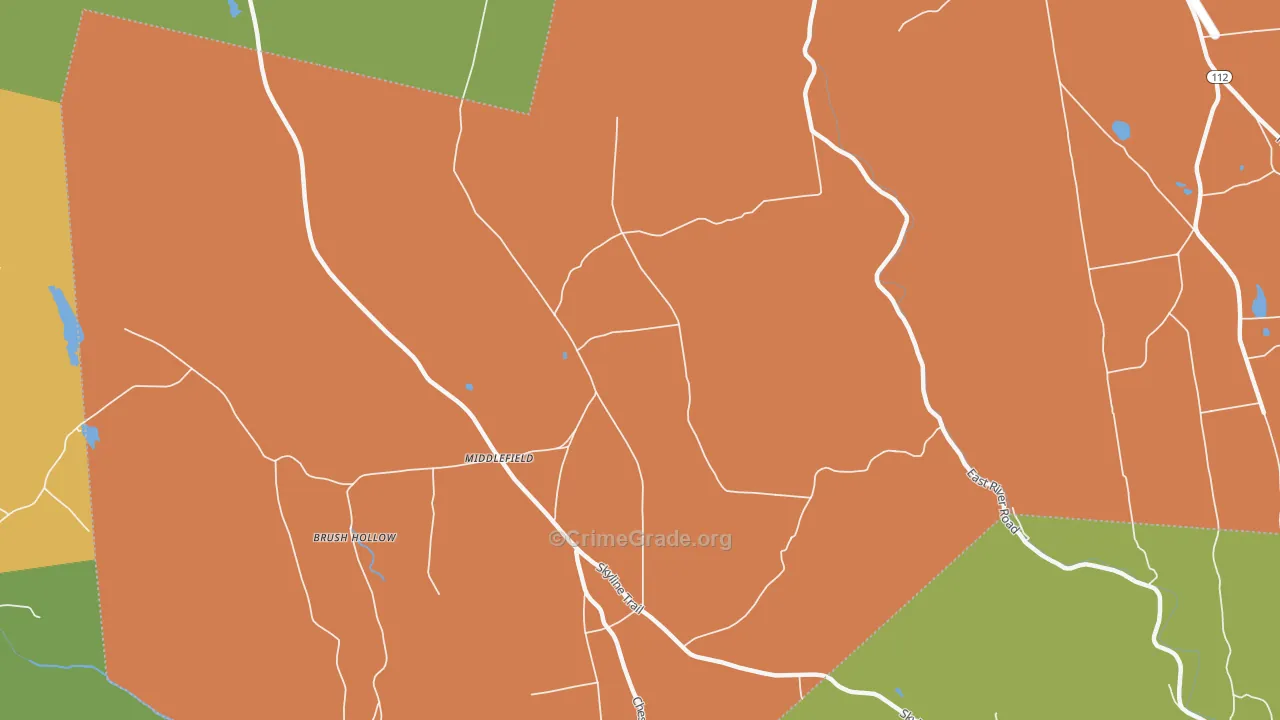 Middlefield, MA Map of Vandalism Rates