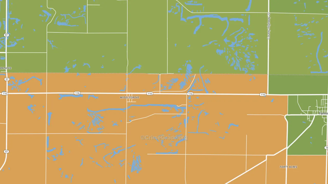 Middlegrove, IL Map of Vandalism Rates
