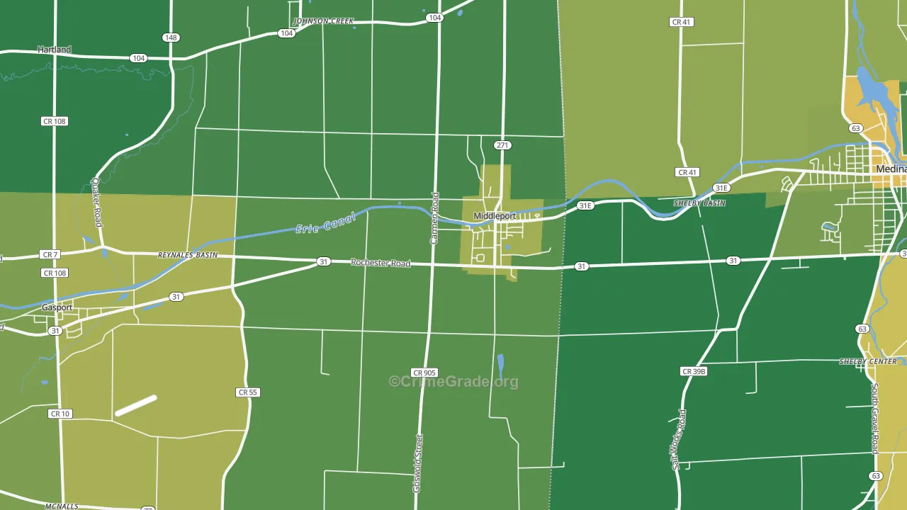 Middleport, NY Map of Vandalism Rates