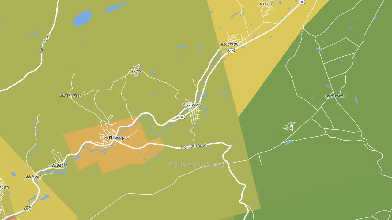Middleport, PA Map of Vandalism Rates