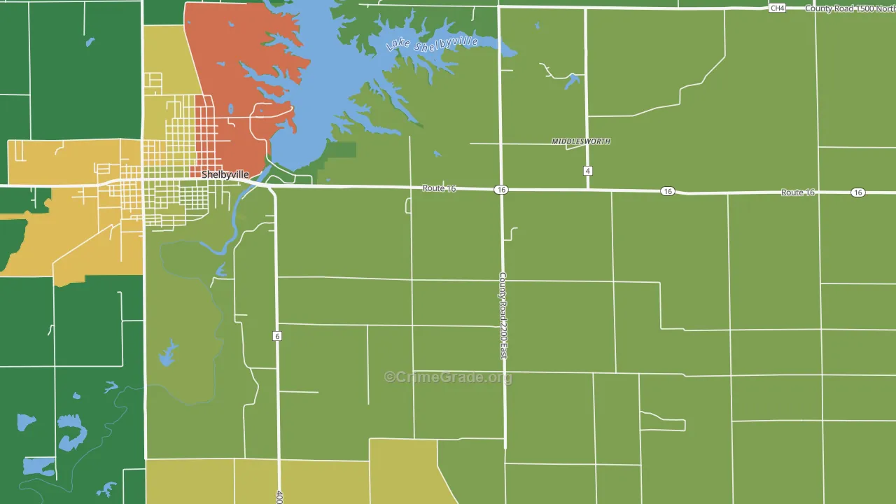 Middlesworth, IL Map of Vandalism Rates