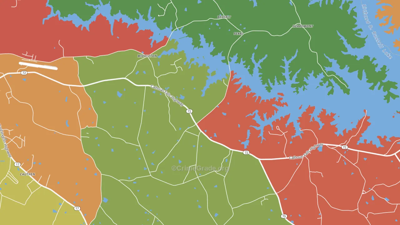 Middleton, GA Map of Vandalism Rates
