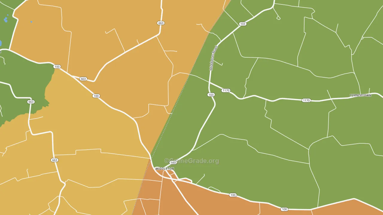 Middleton, KY Map of Vandalism Rates