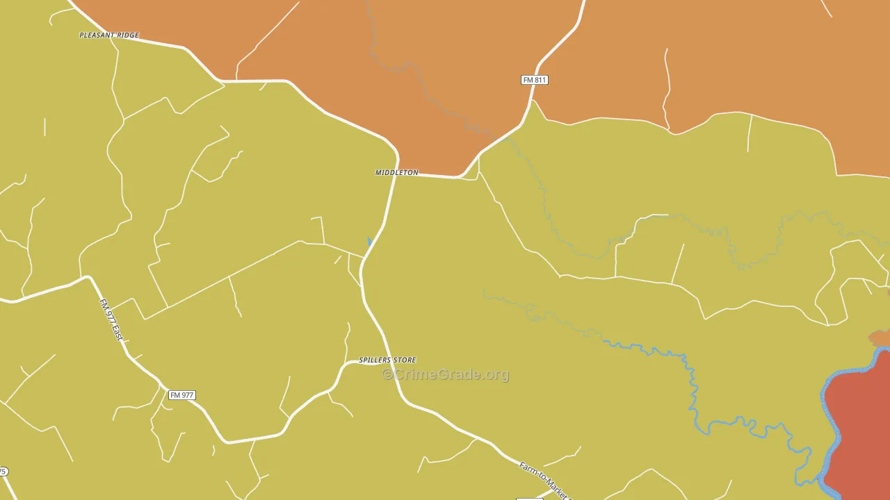Middleton, TX Map of Vandalism Rates