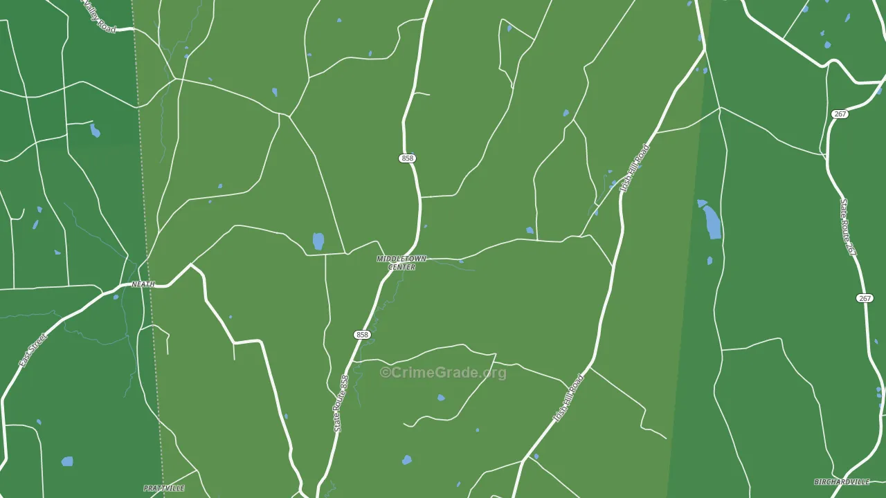 Middletown Center, PA Map of Vandalism Rates