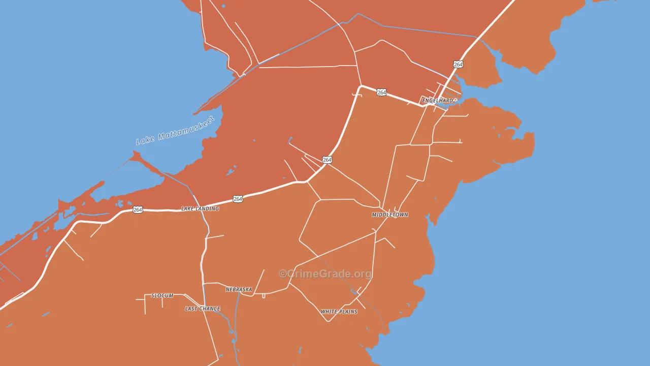 Middletown, NC Map of Vandalism Rates