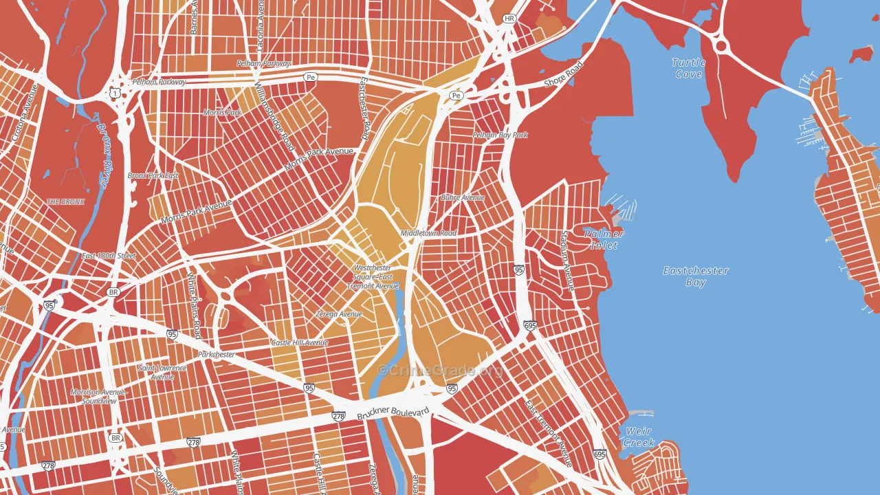 Middletown-Pelham Bay, Bronx, NY Map of Vandalism Rates