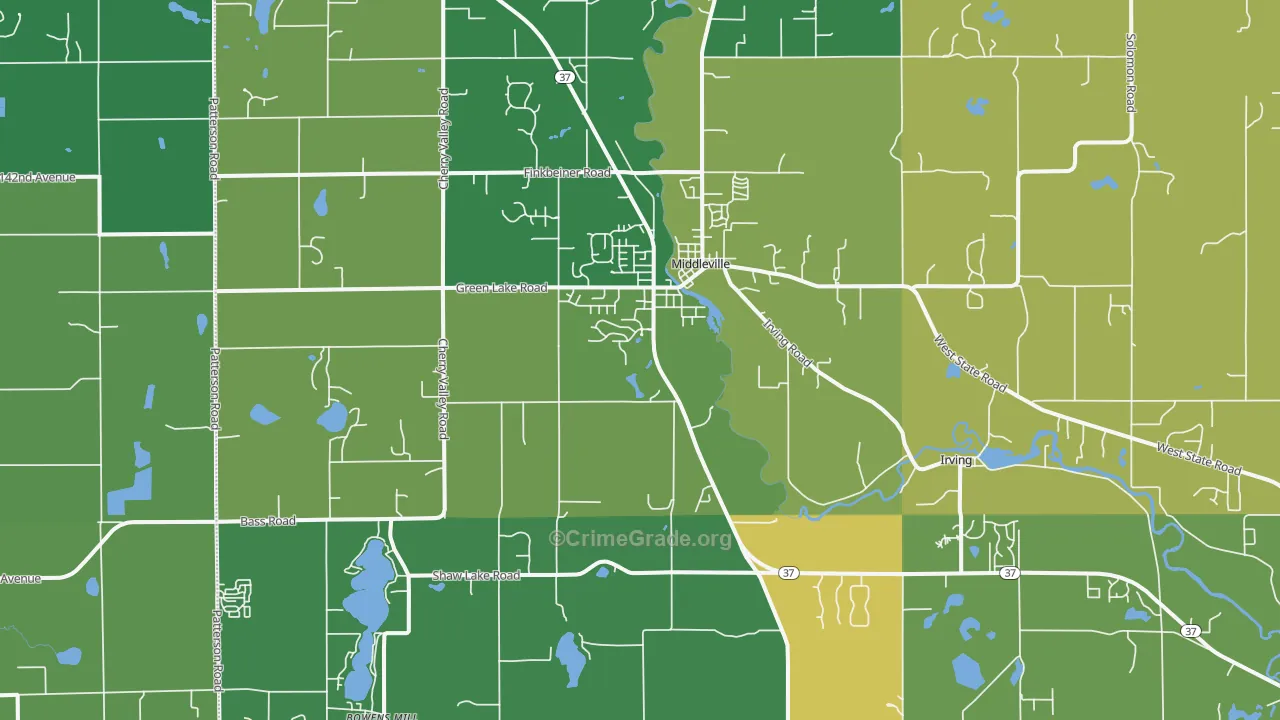 Middleville, MI Map of Vandalism Rates