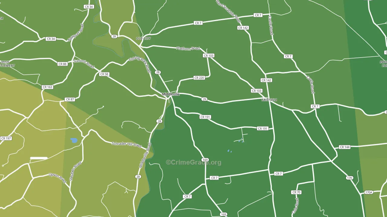 Middleville, NY Map of Vandalism Rates