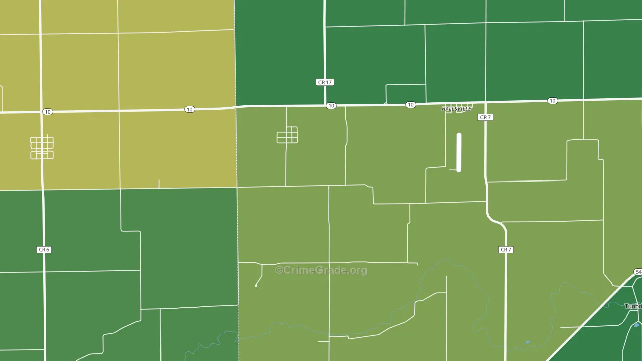 Midland City, IL Map of Vandalism Rates
