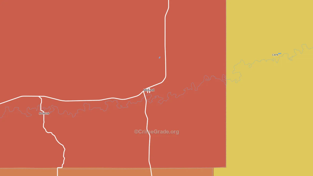 Midland, SD Map of Vandalism Rates