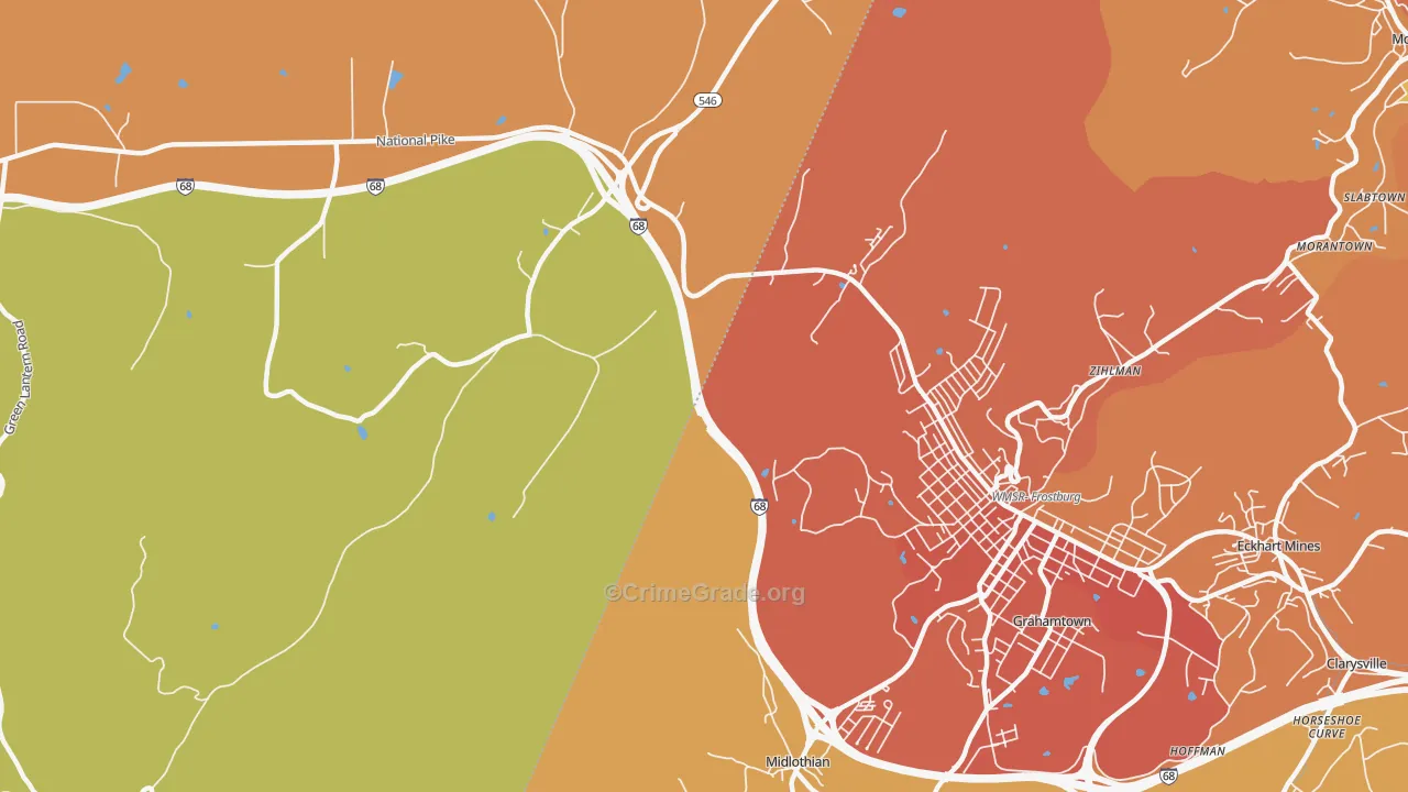 Midlothian, MD Map of Vandalism Rates