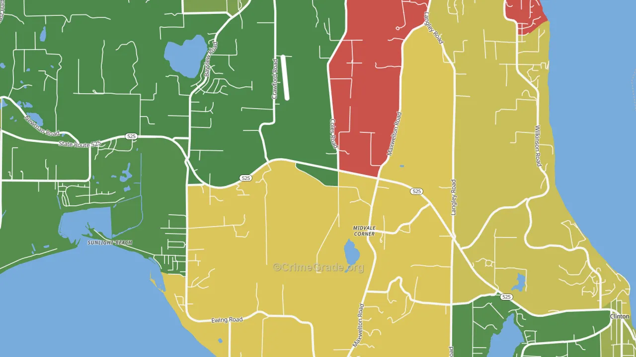 Midvale Corner, WA Map of Vandalism Rates