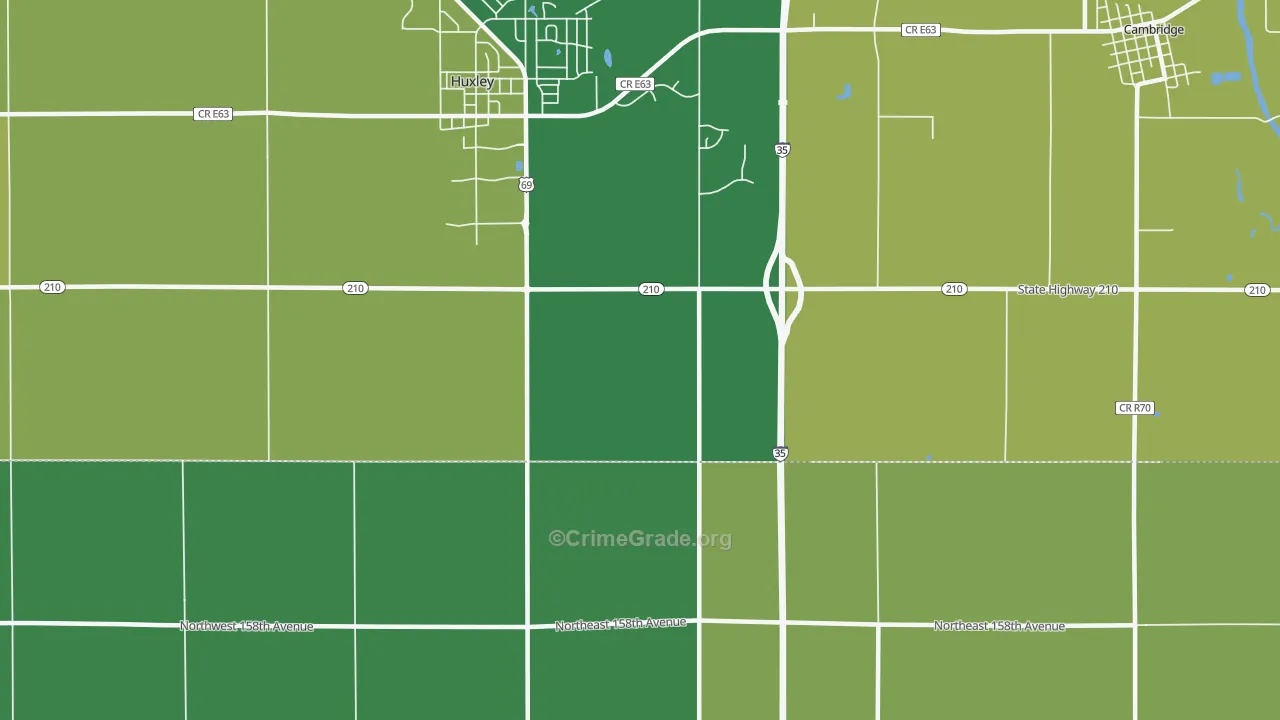 Midvale, IA Map of Vandalism Rates