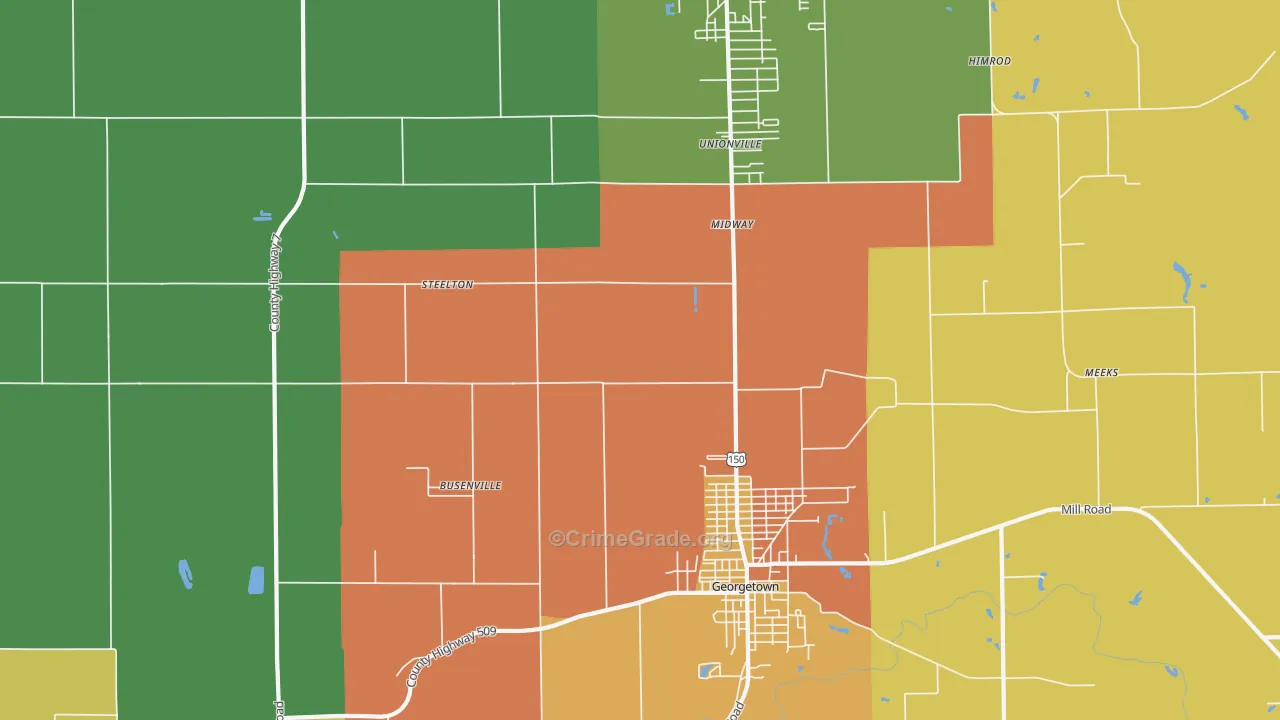 Midway, IL Map of Vandalism Rates